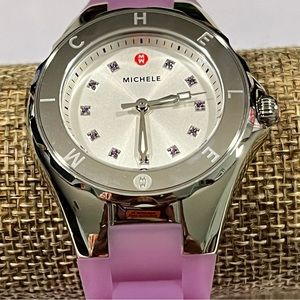 MICHELE TAHITIAN JELLY BEAN PRE-LOVED AUTHENTIC STAINLESS STEEL CASE WATCH